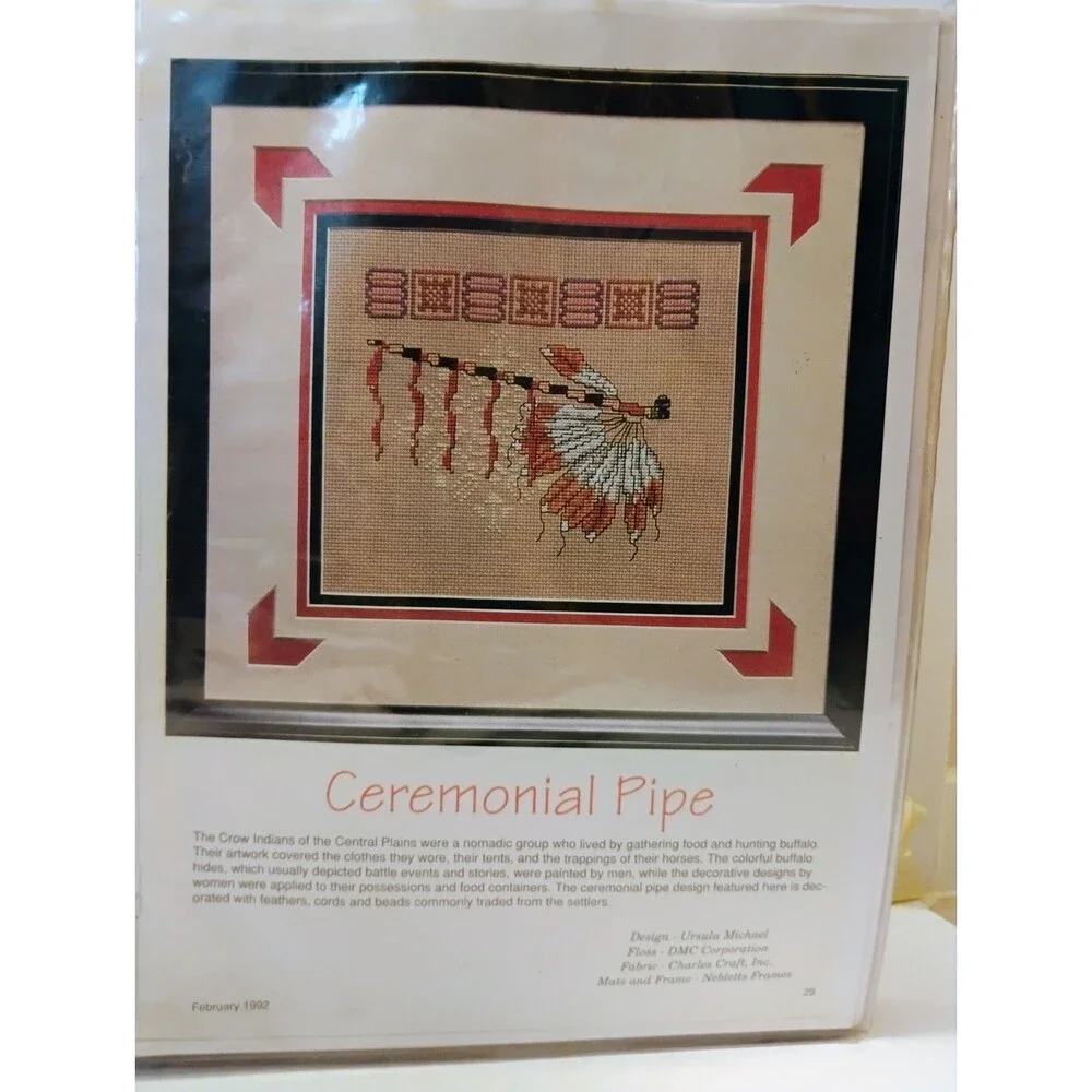 Vintage Cross Stitch Patterns Estate Binder Lot Southwest Native American Garden
